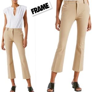 FRAME Le Crop Mini Boot Trousers Pants In Dark Sand Size 4